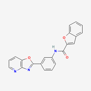 N-(3-[1,3]oxazolo[4,5-b]pyridin-2-ylphenyl)-1-benzofuran-2-carboxamide
