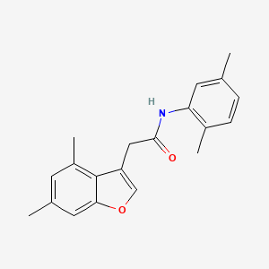 molecular formula C20H21NO2 B4773571 2-(4,6-dimethyl-1-benzofuran-3-yl)-N-(2,5-dimethylphenyl)acetamide 