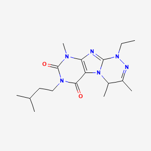 molecular formula C17H26N6O2 B4773589 1-ethyl-3,4,9-trimethyl-7-(3-methylbutyl)-1,4-dihydro[1,2,4]triazino[3,4-f]purine-6,8(7H,9H)-dione 