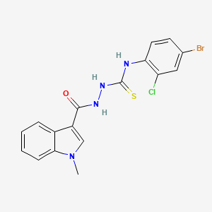 molecular formula C17H14BrClN4OS B4773604 N-(4-bromo-2-chlorophenyl)-2-[(1-methyl-1H-indol-3-yl)carbonyl]hydrazinecarbothioamide 