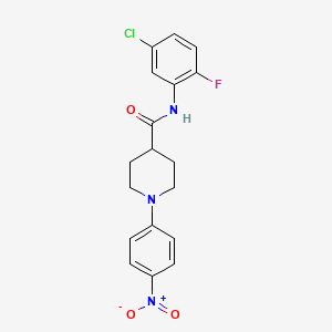 molecular formula C18H17ClFN3O3 B4773630 N-(5-chloro-2-fluorophenyl)-1-(4-nitrophenyl)-4-piperidinecarboxamide 