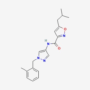 molecular formula C19H22N4O2 B4773637 5-isobutyl-N-[1-(2-methylbenzyl)-1H-pyrazol-4-yl]-3-isoxazolecarboxamide 