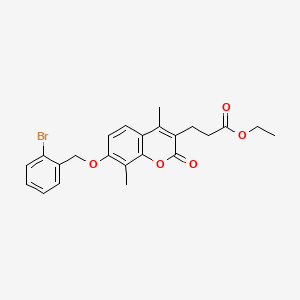 molecular formula C23H23BrO5 B4773666 ethyl 3-{7-[(2-bromobenzyl)oxy]-4,8-dimethyl-2-oxo-2H-chromen-3-yl}propanoate 