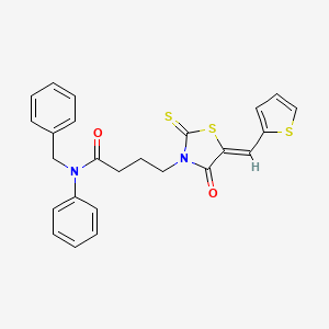molecular formula C25H22N2O2S3 B4773678 N-benzyl-4-[4-oxo-5-(2-thienylmethylene)-2-thioxo-1,3-thiazolidin-3-yl]-N-phenylbutanamide 