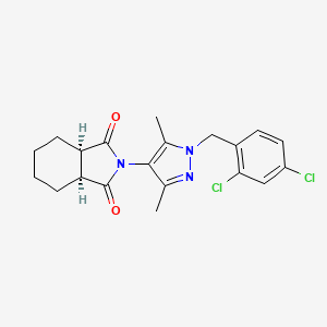 molecular formula C20H21Cl2N3O2 B4773680 (3aR,7aS)-2-[1-(2,4-dichlorobenzyl)-3,5-dimethyl-1H-pyrazol-4-yl]hexahydro-1H-isoindole-1,3(2H)-dione 