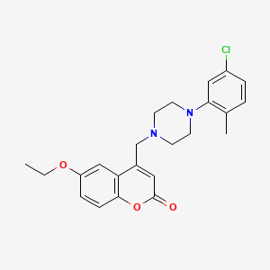 molecular formula C23H25ClN2O3 B4773687 4-{[4-(5-chloro-2-methylphenyl)-1-piperazinyl]methyl}-6-ethoxy-2H-chromen-2-one 