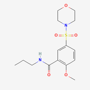 molecular formula C15H22N2O5S B4773693 2-methoxy-5-(4-morpholinylsulfonyl)-N-propylbenzamide 