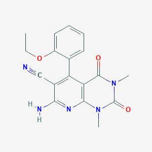 molecular formula C18H17N5O3 B4773699 7-amino-5-(2-ethoxyphenyl)-1,3-dimethyl-2,4-dioxo-1,2,3,4-tetrahydropyrido[2,3-d]pyrimidine-6-carbonitrile 