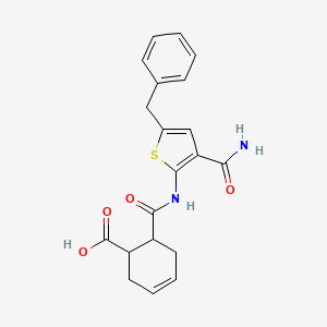 molecular formula C20H20N2O4S B4773701 6-({[3-(aminocarbonyl)-5-benzyl-2-thienyl]amino}carbonyl)-3-cyclohexene-1-carboxylic acid 