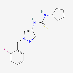 molecular formula C16H19FN4S B4773715 N-cyclopentyl-N'-[1-(2-fluorobenzyl)-1H-pyrazol-4-yl]thiourea 