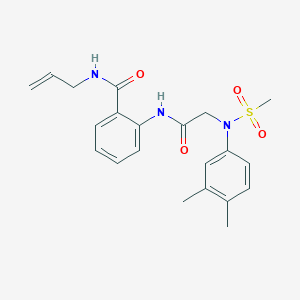 molecular formula C21H25N3O4S B4773722 N-allyl-2-{[N-(3,4-dimethylphenyl)-N-(methylsulfonyl)glycyl]amino}benzamide 