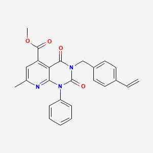 molecular formula C25H21N3O4 B4773743 methyl 7-methyl-2,4-dioxo-1-phenyl-3-(4-vinylbenzyl)-1,2,3,4-tetrahydropyrido[2,3-d]pyrimidine-5-carboxylate 