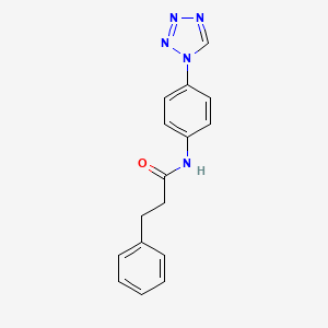 molecular formula C16H15N5O B4773758 3-phenyl-N-[4-(1H-tetrazol-1-yl)phenyl]propanamide 