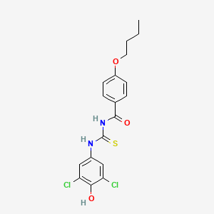 molecular formula C18H18Cl2N2O3S B4773773 4-butoxy-N-{[(3,5-dichloro-4-hydroxyphenyl)amino]carbonothioyl}benzamide 