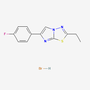 molecular formula C12H11BrFN3S B4773780 2-ethyl-6-(4-fluorophenyl)imidazo[2,1-b][1,3,4]thiadiazole hydrobromide 