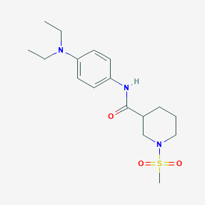 molecular formula C17H27N3O3S B4773810 N-[4-(diethylamino)phenyl]-1-(methylsulfonyl)-3-piperidinecarboxamide 