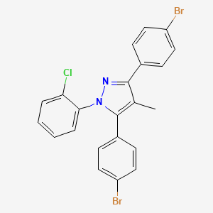 molecular formula C22H15Br2ClN2 B4773832 3,5-bis(4-bromophenyl)-1-(2-chlorophenyl)-4-methyl-1H-pyrazole 