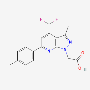 [4-(difluoromethyl)-3-methyl-6-(4-methylphenyl)-1H-pyrazolo[3,4-b]pyridin-1-yl]acetic acid