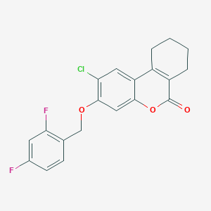 molecular formula C20H15ClF2O3 B4773868 2-chloro-3-[(2,4-difluorobenzyl)oxy]-7,8,9,10-tetrahydro-6H-benzo[c]chromen-6-one 