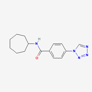 molecular formula C15H19N5O B4773882 N-cycloheptyl-4-(1H-tetrazol-1-yl)benzamide 