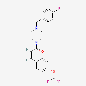 molecular formula C21H21F3N2O2 B4773883 1-{3-[4-(difluoromethoxy)phenyl]acryloyl}-4-(4-fluorobenzyl)piperazine 