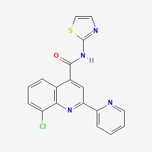 molecular formula C18H11ClN4OS B4773901 8-chloro-2-(2-pyridinyl)-N-1,3-thiazol-2-yl-4-quinolinecarboxamide 