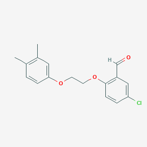 molecular formula C17H17ClO3 B4773916 5-chloro-2-[2-(3,4-dimethylphenoxy)ethoxy]benzaldehyde 