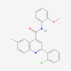 molecular formula C24H19ClN2O2 B4773942 2-(2-chlorophenyl)-N-(2-methoxyphenyl)-6-methyl-4-quinolinecarboxamide 
