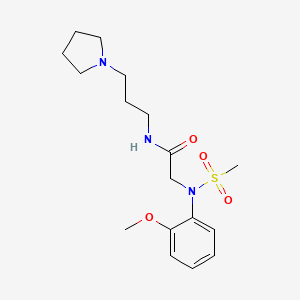 molecular formula C17H27N3O4S B4773952 N~2~-(2-methoxyphenyl)-N~2~-(methylsulfonyl)-N~1~-[3-(1-pyrrolidinyl)propyl]glycinamide 