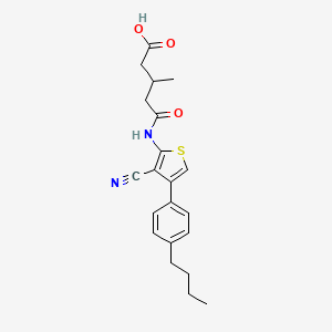 molecular formula C21H24N2O3S B4773955 5-{[4-(4-butylphenyl)-3-cyano-2-thienyl]amino}-3-methyl-5-oxopentanoic acid 