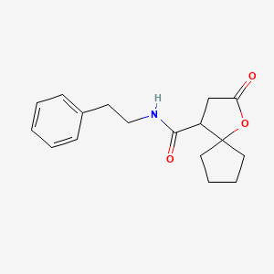 molecular formula C17H21NO3 B4773964 2-oxo-N-(2-phenylethyl)-1-oxaspiro[4.4]nonane-4-carboxamide 