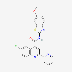 6-chloro-N-(6-methoxy-1,3-benzothiazol-2-yl)-2-(2-pyridinyl)-4-quinolinecarboxamide