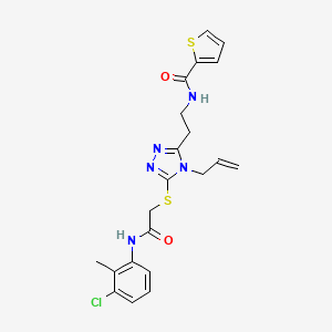 molecular formula C21H22ClN5O2S2 B4773986 N-{2-[4-allyl-5-({2-[(3-chloro-2-methylphenyl)amino]-2-oxoethyl}thio)-4H-1,2,4-triazol-3-yl]ethyl}-2-thiophenecarboxamide 