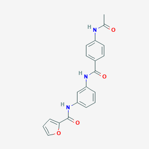 molecular formula C20H17N3O4 B477400 N-(3-{[4-(acetylamino)benzoyl]amino}phenyl)-2-furamide CAS No. 666710-65-2