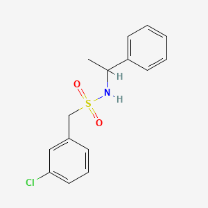 molecular formula C15H16ClNO2S B4774012 1-(3-chlorophenyl)-N-(1-phenylethyl)methanesulfonamide 