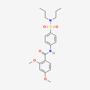 molecular formula C21H28N2O5S B4774025 N-{4-[(dipropylamino)sulfonyl]phenyl}-2,4-dimethoxybenzamide 