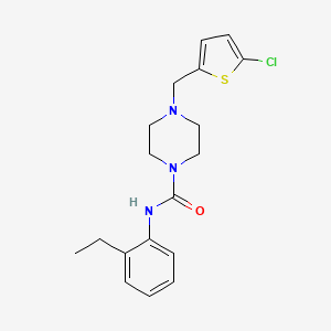 molecular formula C18H22ClN3OS B4774029 4-[(5-chloro-2-thienyl)methyl]-N-(2-ethylphenyl)-1-piperazinecarboxamide 