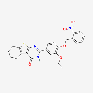 molecular formula C25H23N3O5S B4774043 2-{3-ethoxy-4-[(2-nitrobenzyl)oxy]phenyl}-5,6,7,8-tetrahydro[1]benzothieno[2,3-d]pyrimidin-4(3H)-one 