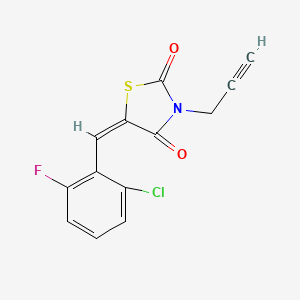 molecular formula C13H7ClFNO2S B4774048 5-(2-chloro-6-fluorobenzylidene)-3-(2-propyn-1-yl)-1,3-thiazolidine-2,4-dione 