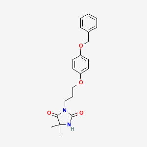 molecular formula C21H24N2O4 B4774060 3-{3-[4-(benzyloxy)phenoxy]propyl}-5,5-dimethyl-2,4-imidazolidinedione 