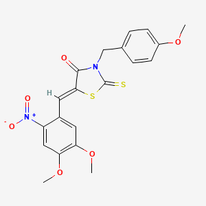 molecular formula C20H18N2O6S2 B4774071 5-(4,5-dimethoxy-2-nitrobenzylidene)-3-(4-methoxybenzyl)-2-thioxo-1,3-thiazolidin-4-one 