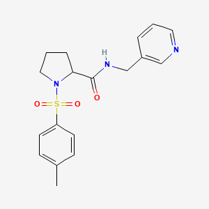 molecular formula C18H21N3O3S B4774074 1-[(4-methylphenyl)sulfonyl]-N-(3-pyridinylmethyl)prolinamide 