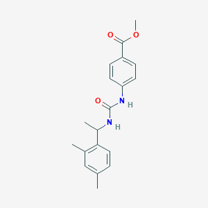 molecular formula C19H22N2O3 B4774090 methyl 4-[({[1-(2,4-dimethylphenyl)ethyl]amino}carbonyl)amino]benzoate 