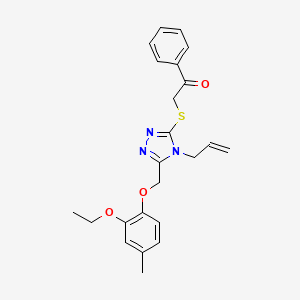molecular formula C23H25N3O3S B4774100 2-({4-allyl-5-[(2-ethoxy-4-methylphenoxy)methyl]-4H-1,2,4-triazol-3-yl}thio)-1-phenylethanone 