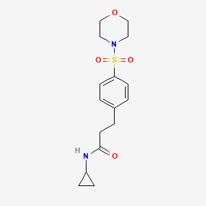 molecular formula C16H22N2O4S B4774110 N-cyclopropyl-3-[4-(4-morpholinylsulfonyl)phenyl]propanamide 