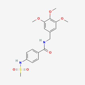 molecular formula C18H22N2O6S B4774117 4-[(methylsulfonyl)amino]-N-(3,4,5-trimethoxybenzyl)benzamide 