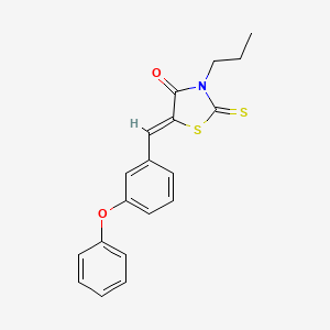 molecular formula C19H17NO2S2 B4774149 5-(3-phenoxybenzylidene)-3-propyl-2-thioxo-1,3-thiazolidin-4-one 