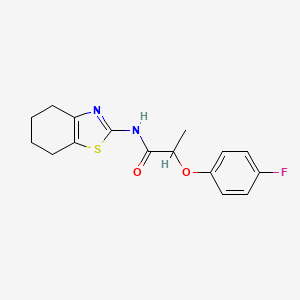 molecular formula C16H17FN2O2S B4774170 2-(4-fluorophenoxy)-N-(4,5,6,7-tetrahydro-1,3-benzothiazol-2-yl)propanamide 