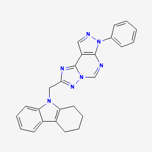 molecular formula C25H21N7 B4774172 9-[(7-phenyl-7H-pyrazolo[4,3-e][1,2,4]triazolo[1,5-c]pyrimidin-2-yl)methyl]-2,3,4,9-tetrahydro-1H-carbazole 