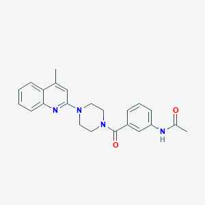 molecular formula C23H24N4O2 B4774184 N-(3-{[4-(4-methyl-2-quinolinyl)-1-piperazinyl]carbonyl}phenyl)acetamide 